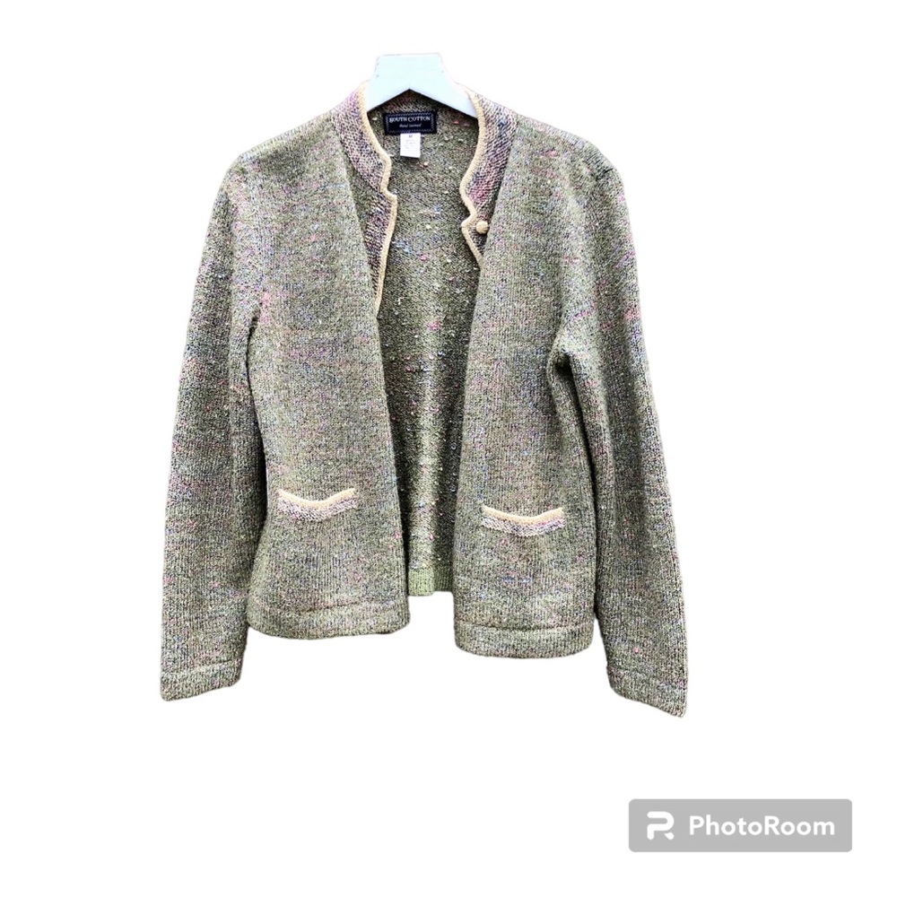 South Cotton Hand Loomed Cardigan Sweater Sz. Medium